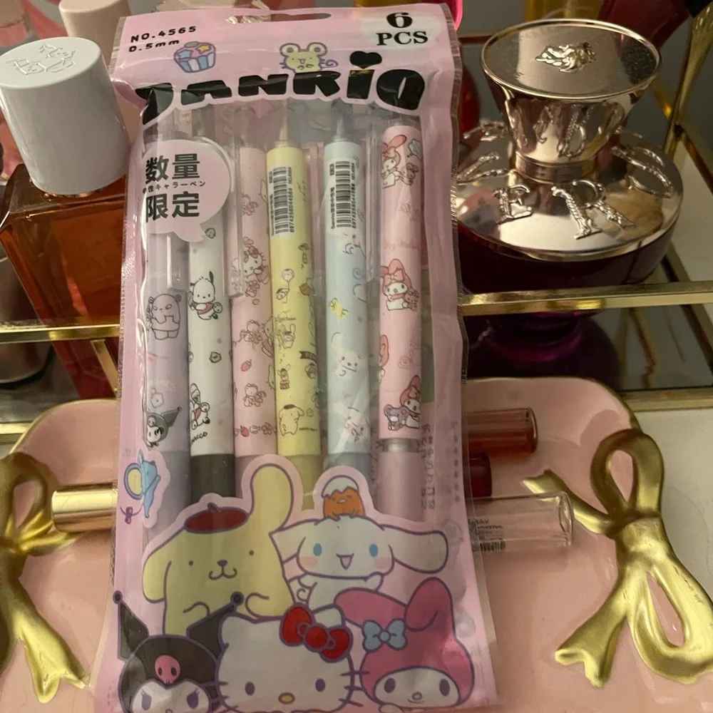 Sanrio Cute Character Pen Set - Pink, Yellow, Blue